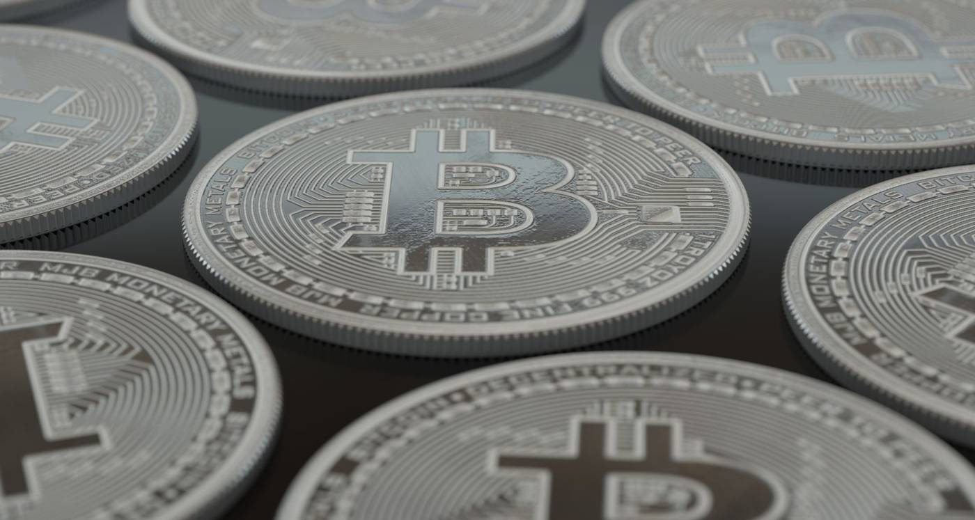 Bitcoin coin closeup