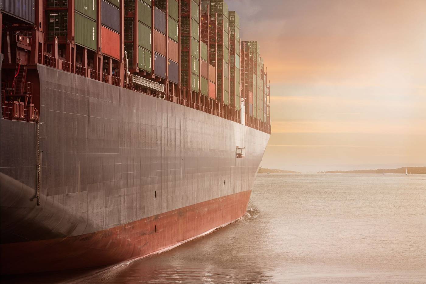 Cargo ship shipping containers