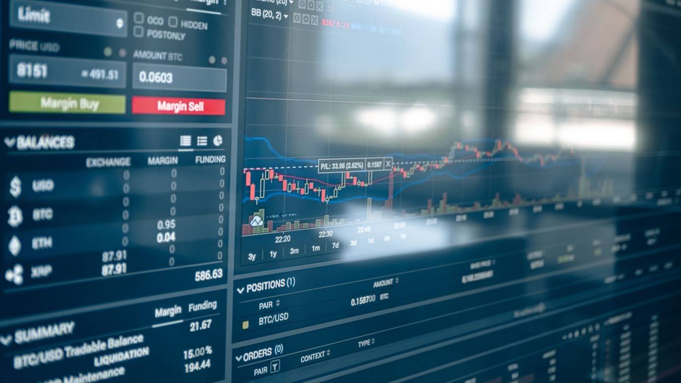 Cryptocurrency trading screen