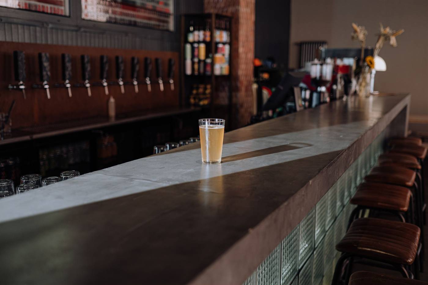 Empty brewery taproom