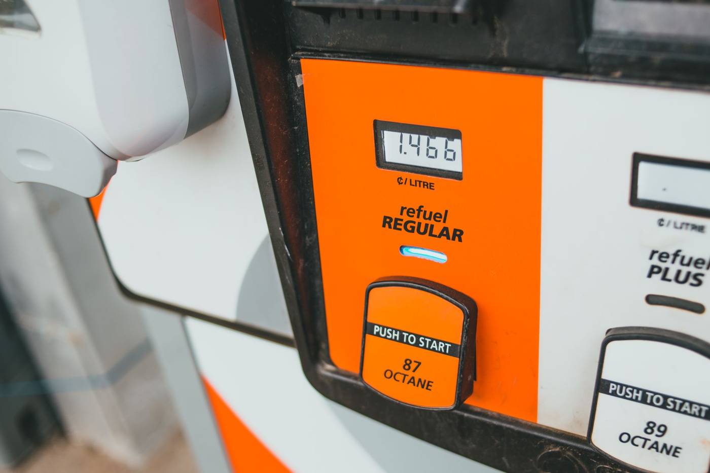Gas station fuel pump prices