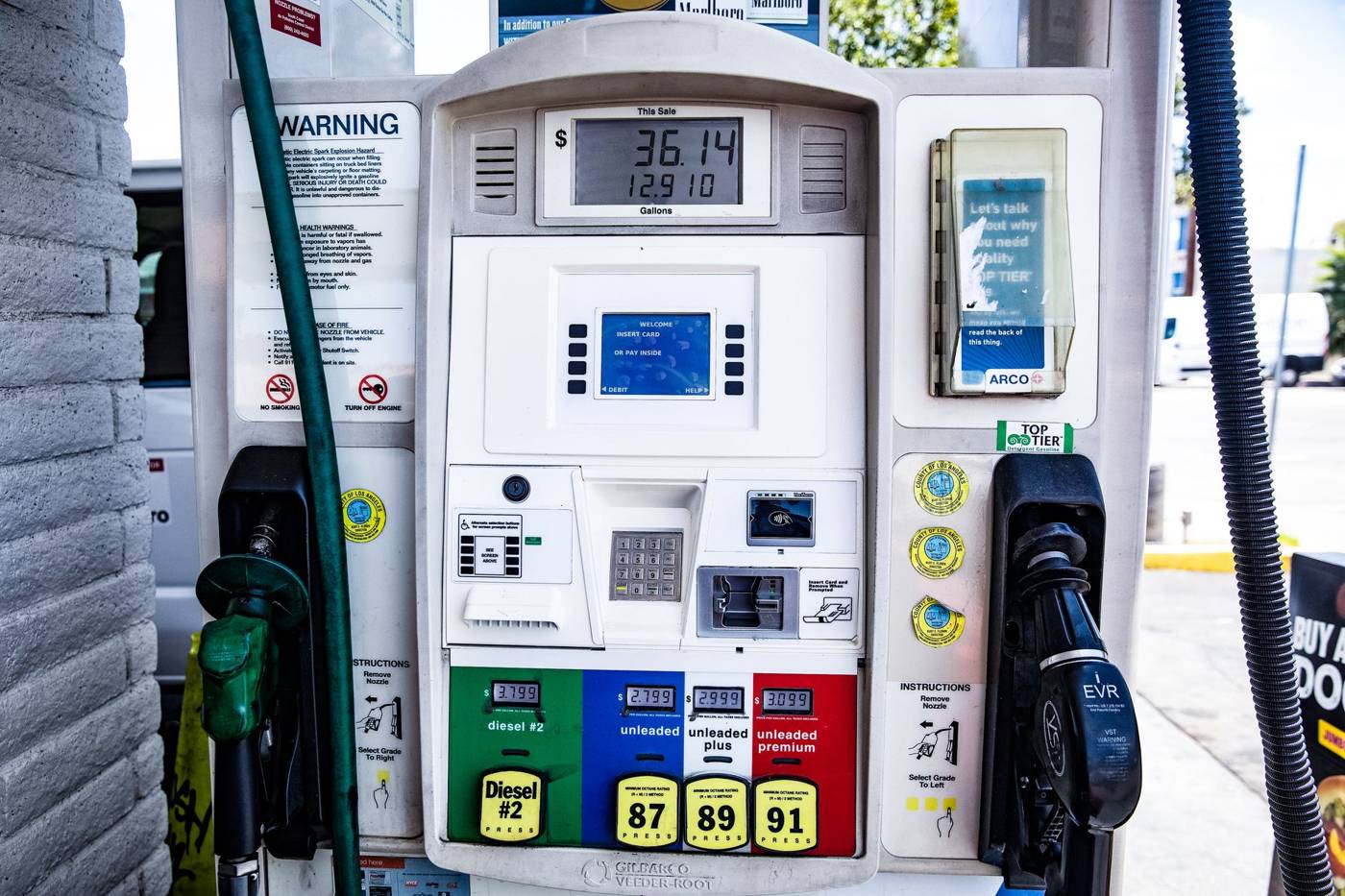 Gas station pump prices