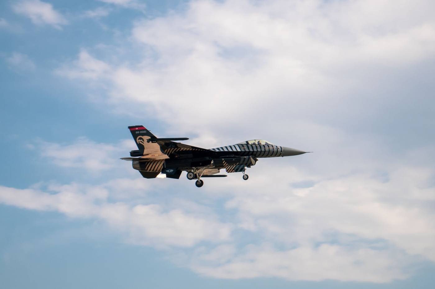 Military jet nighttime strike