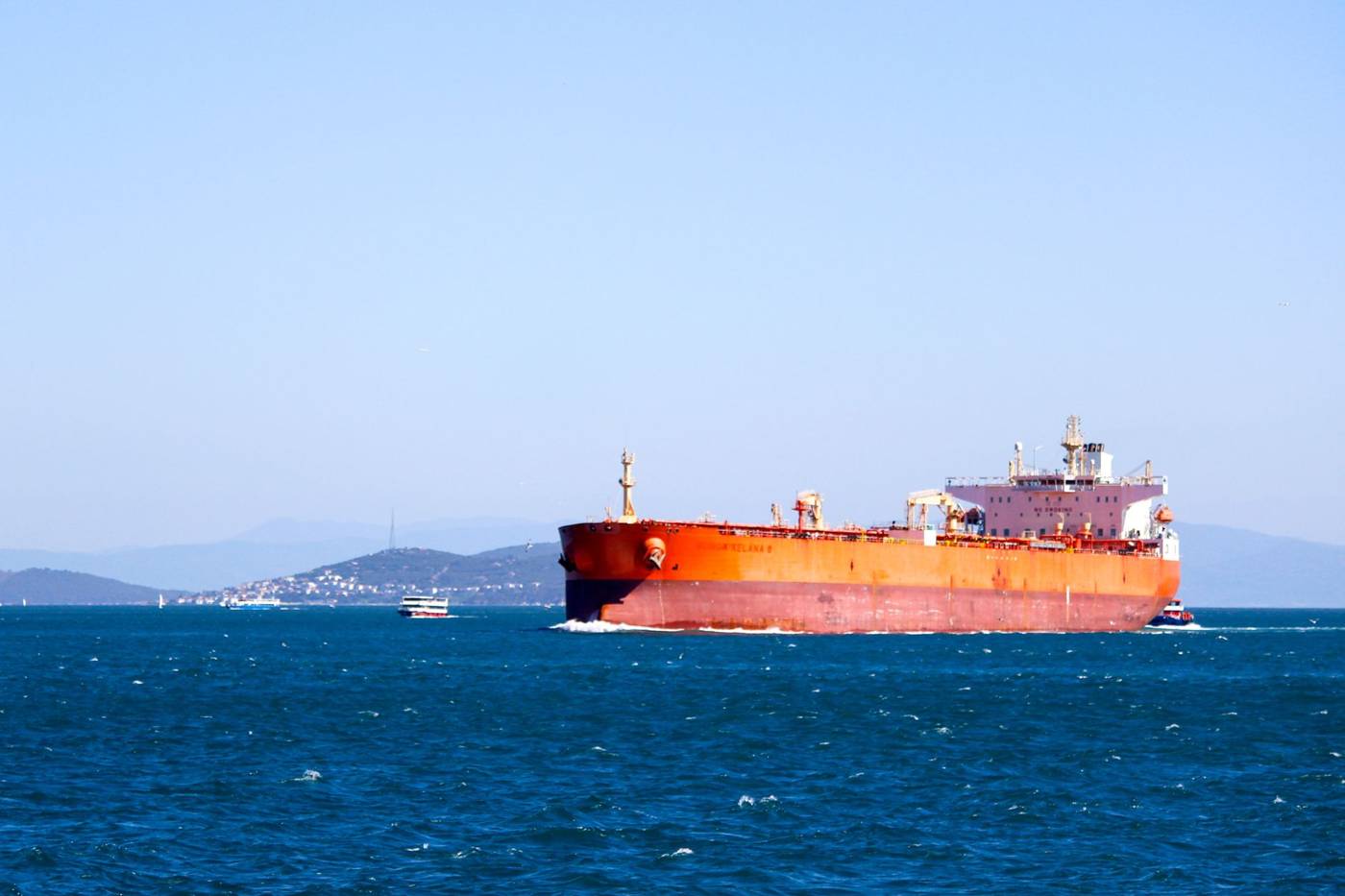 Oil tanker strait waterway