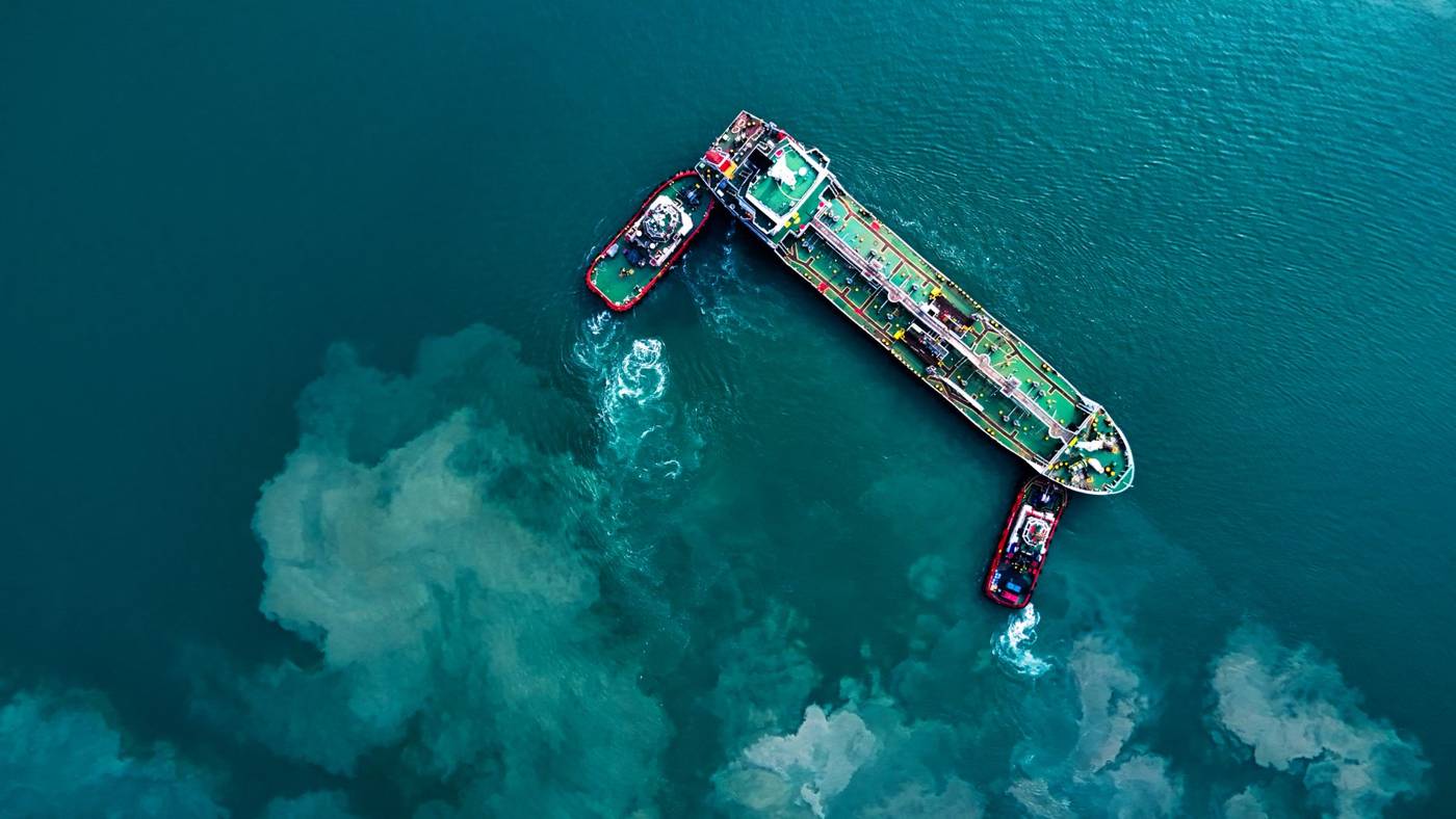 Oil tanker strait
