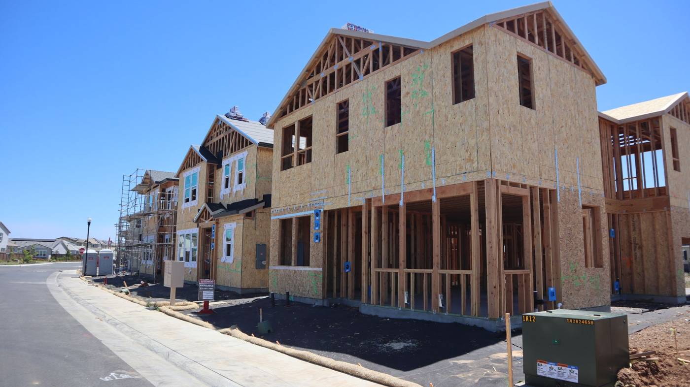 Suburban housing development construction