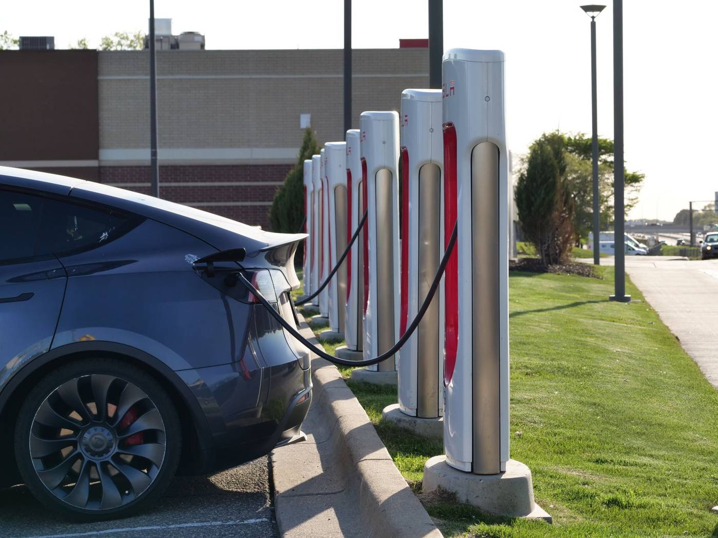 Tesla electric vehicle charging station