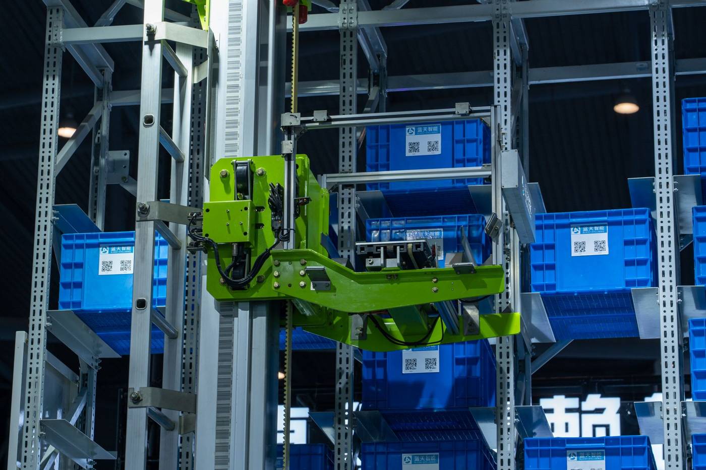 Warehouse humanoid robot working